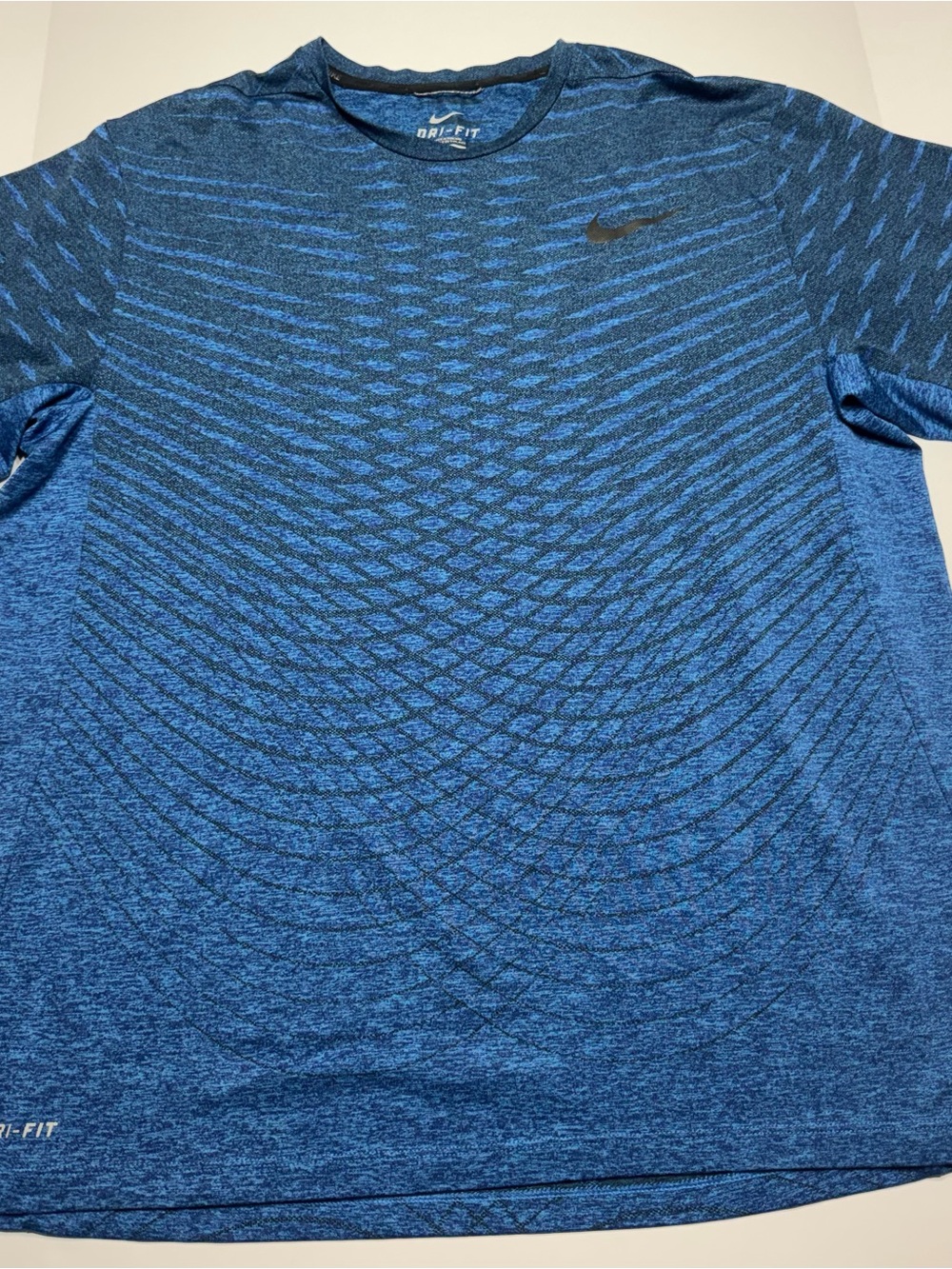 Nike Dri-FIT Short Sleeve Athletic Tee in Blue with Black Swoosh